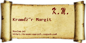 Kramár Margit névjegykártya